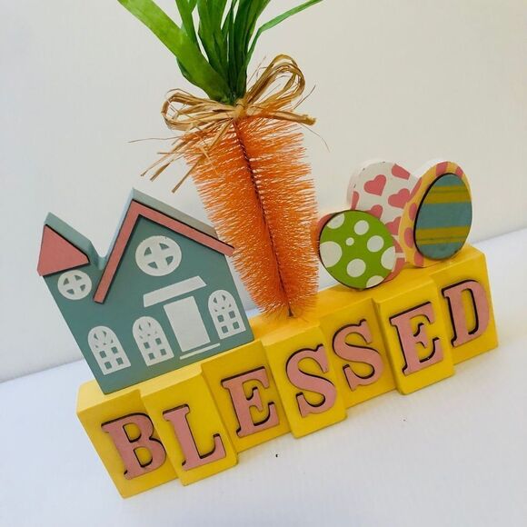 Blessed Letter Block Table-Top Easter Decor - Picture 3 of 4